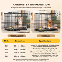 Cage pliable robuste anti-morsure pour animaux de compagnie avec tiroir coulissant, anti-collision, durable, sans assemblage, pour chats et chiens