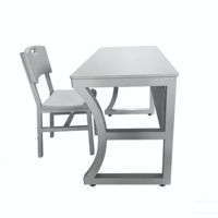 Ensemble bureau et chaise pour professeur, hauteur fixe 120 cm, design moderne, table d'étude en plastique avec structure en acier, anti-rayures, mobilier scolaire