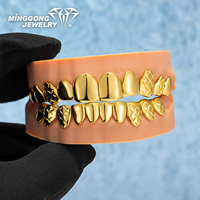 Grillz personnalisés en argent massif S925, motif gravé taillé diamant, pour dents supérieures et inférieures, style Hip Hop, bijoux de rappeur