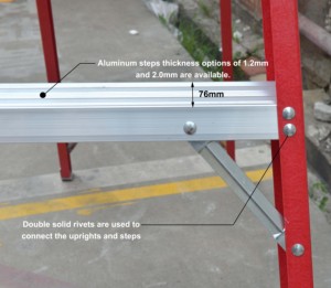 8 Feet Foldable Insulated Fiberglass A-Frame Single Side <strong>Step</strong> Tray Ladder FRP for Outdoor Household Decorative <strong>Safety</strong> Use - Product Image 4
