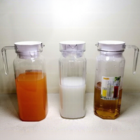 Pichet en plastique PC 1L-1.5L avec couvercle et poignée, idéal pour lait, jus, thé – Vente directe usine pour les commerces de boissons