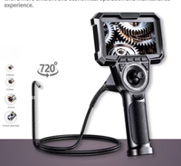 Endoscope vidéo industriel avec écran IPS 4,3 pouces, étanche IP67, articulation joystick 360 degrés, sonde 6 mm, câble de travail de 1 m, compatible Android