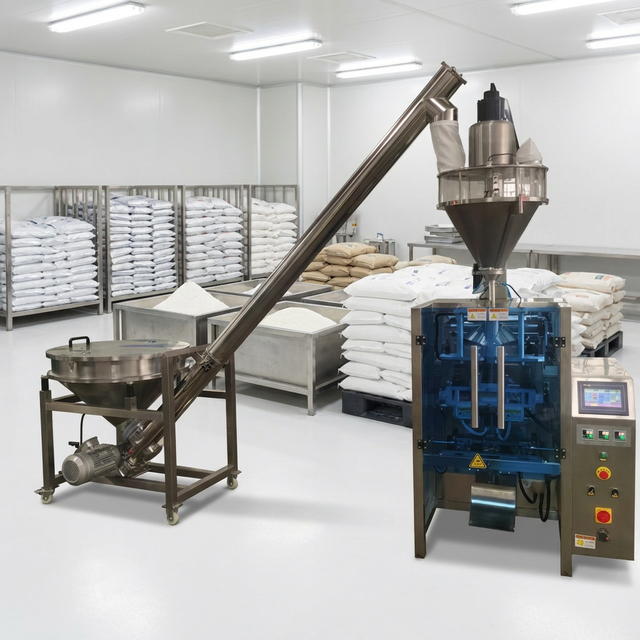 Automatic 250g 500g 1 kg Form Filling Sealing Bagged Cement Flour Wheat Corn Spice Powder Flour Auger Filling Packing Machine