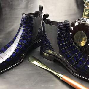 Bottes pour hommes tendance, grandes tailles, en cuir de crocodile véritable, bottes à la cheville, chaussures pour hommes, bottes <span class=keywords><strong>Chelsea</strong></span> personnalisées de haute qualité - Product Image 5