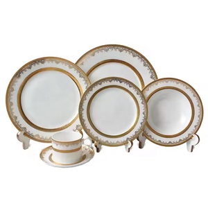 Juego de Vajilla de Lujo Vintage, Vajilla de Porcelana al por Mayor, Platos Base Color Oro Rosa - Product Image 3