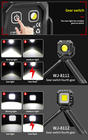 Lampe de travail portable mini LED magnétique rechargeable 500 lumens, étanche IPX4, 4 modes, pour réparation automobile et atelier, cadeau pour homme