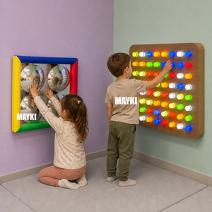 Giocattoli Sensoriali per <span class=keywords><strong>Autismo</strong></span>, Pannelli a Specchio Convessi, Specchio a Bolle con Cornice Morbida, Parete a Specchio Acrilica Colorata a 4 Cupole - Product Image 2