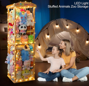 FSC BSCI محشوة الحيوانات تخزين حديقة الحيوان أدى ضوء كبير حامل الفتيات الفتيان غرفة نوم الخشب الاطفال لعبة منظم التخزين - Product Image 6