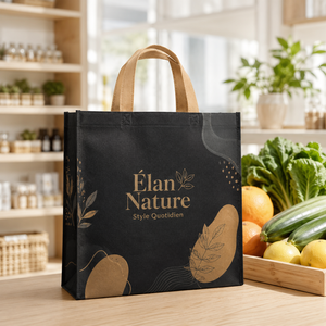 Sac fourre-tout personnalisé en non-tissé avec poche, sac de courses réutilisable, vente en gros - Product Image 2