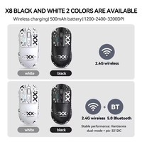T-WOLF X8 Mouse Gaming Nirkabel Mode Ganda Tipe-c Dapat Diisi Ulang Ringan Stiker Anti-selip Cocok untuk Berbagai Sistem