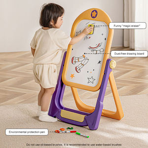 Lavagna per Bambini Pieghevole Facile da Usare per Imparare e Disegnare Altezza Regolabile da 67 <span class=keywords><strong>a</strong></span> 85 Cm Salvaspazio - Product Image 4