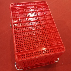 Cesta de Almacenamiento de Plástico Roja con Asas Metálicas, Rectangular, Capacidad de Carga de 40 kg, Caja de Almacenamiento para Organización - Product Image 1