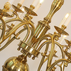 Jewellerytop Classique Français <span class=keywords><strong>Baroque</strong></span> Tout Laiton Suspension Suspension Villa Hôtel <span class=keywords><strong>Salon</strong></span> Salle À Manger Bougie <span class=keywords><strong>Lustre</strong></span> - Product Image 6