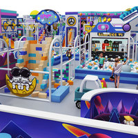 Parc d'aventure intérieur commercial en silicone, avec labyrinthe, trampoline, toboggan et cordes, style Ninja, pour centre commercial Cyberpunk et maison