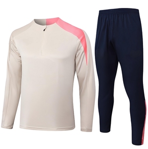 Conjunto Deportivo 2526 ForBarcelona de Manga Larga y Cuello Redondo con Estampado por Transferencia Térmica en Beige, Negro y Azul, en Spandex/Poliéster - Product Image 1