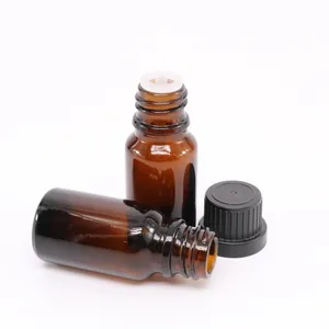 Tamper Proof Botol Minyak Esensial Kaca Hijau Amber, Anti Air 5Ml 10Ml 15Ml 20Ml 30Ml dengan Tutup Tetes Eropa dan Sisipan