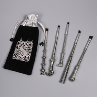 Ensemble de 5 pinceaux de maquillage pour les yeux Dongshen, poils synthétiques, manche en plastique, pour sourcils, fard à paupières, eye-liner, estompage