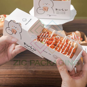 Benutzer definiertes Logo Pommes Frites Fast-Food-Verpackung Take Away <span class=keywords><strong>Box</strong></span> Einweg zum Mitnehmen Mittagessen <span class=keywords><strong>Burger</strong></span> Fry Chicken <span class=keywords><strong>Box</strong></span> Papier Lebensmittel behälter - Product Image 4