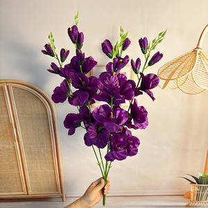 Bouquet de glaïeuls de mariage Glaïeul artificiel à 5 broches Fleur artificielle Orchidée épée - Product Image 2