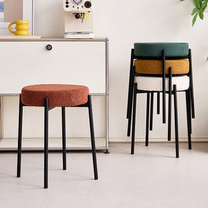 Moderner einfacher Samt-Einzelschuh-Wechsel hocker Home Dressing Round Sofa Fuß schemel Stapelbarer Mahlzeit hocker - Product Image 2
