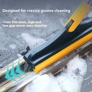 Three-in-One Toilet <strong>Cleaning</strong> <strong>Floor</strong> <strong>Brush</strong> with Long Handle Hand Design for Bathroom Tile <strong>Floor</strong> Slit Wall Corner Gap Brushing - Product Image 4