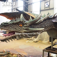 Statue de modèle de Dragon 3D personnalisée Dragon artificiel d'intérieur en métal pour cinéma centre commercial aéroport garderie maternelle