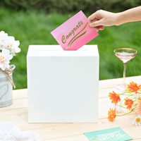 Boîte à cartes de mariage moderne en acrylique haut de gamme personnalisable, avec logo sur mesure, montage facile, taille et épaisseur ajustables, rangement pour cartes blanches