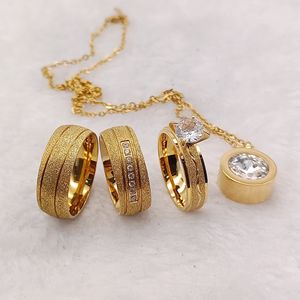 Alleanze del coniuge In Arabia Saudita amore dichiarazione oro placcato anelli da donna ciondolo di fidanzamento anelli di nozze coppie - Product Image 1