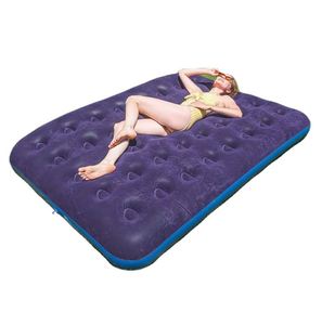 Matelas de camping gonflable confortable, lit d'air moderne pliable et portable avec surface floquée, idéal pour chambre à coucher, école, dortoir - Product Image 1