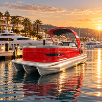Bateau Tritoon à Quatre Bancs Haute Performance de 25 et 27 Pieds avec Moteur Hors-Bord Mercury et Échelle d'Embarquement à Vendre aux États-Unis et en Australie