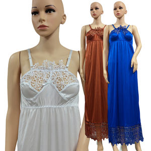 Robe à bretelles en <span class=keywords><strong>satin</strong></span> de haute qualité pour femmes, robe <span class=keywords><strong>longue</strong></span> d'été en dentelle, <span class=keywords><strong>jupe</strong></span> gilet <span class=keywords><strong>mi</strong></span>-<span class=keywords><strong>longue</strong></span> mince et mince - Product Image 1