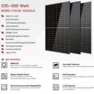 NPP-550W-D 550W Monocrystalline PERC Half Cell All Black Solar 36V 22.77% Efficiency Pro N-type System - Product Image 5