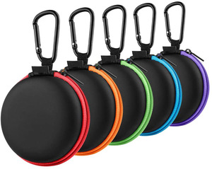 Túi Đựng Tai Nghe Bằng Da PU Chống Sốc Bảo Vệ Chống Nước Tùy Chỉnh Hộp Đựng Tai Nghe Bằng Nỉ EVA Nhỏ Mang Dây Tròn Cứng - Product Image 1