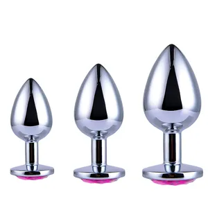 Hot Selling Anal Butt Plug Safety Metal Anal Butt Plug Haak Met Crystal Diamant Beginner Voor Woman