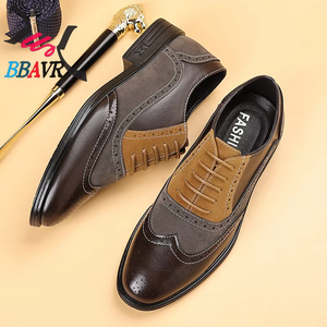 Zapatos Formales de Hombre con Cordones, Diseño Brogue a Rayas, Transpirables, de PU, para Otoño, Estilo Casual de Negocios, Talla Grande - Product Image 2