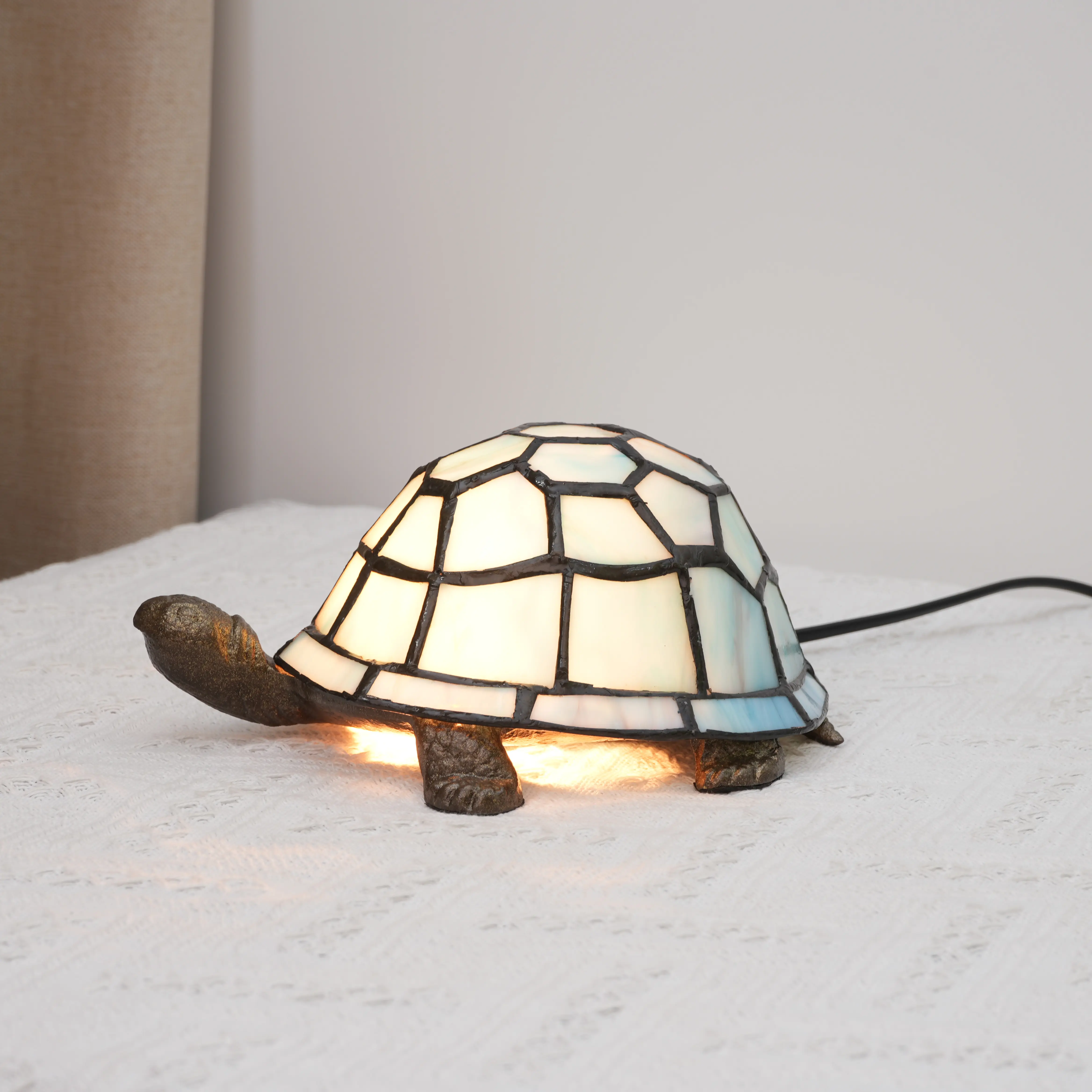 Zeeschildpad Nachtlampje Gebrandschilderd Glas Handgemaakte Designer Led Tafellamp Voor Bed Leeszaal Perfecte Geschenken Voor Kinderen Home Decor