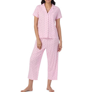 Chemise de nuit pour femme en mélange de coton et viscose respirant, coupe décontractée, manches courtes, confort de sommeil estival, séchage rapide, élastique - Product Image 3