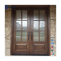 Puerta de Aluminio y Madera de Doble Hoja PDP, Estilo Victoriano, Mitad Madera, Mitad Vidrio, para Uso en Interiores y Exteriores, Villas