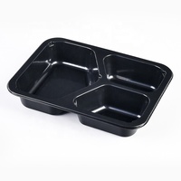 CPET recyclé ovable 2 compartiments scellant emballage alimentaire jetable compagnie aérienne conteneur CPET avec film anti-buée