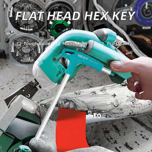 Clé hexagonale à tête plate métrique industrielle T6 avec poignée en T en acier allié pour quincaillerie - Product Image 2