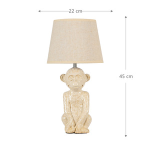 Lampe de table beige pour la décoration intérieure, abat-jour en lin, lampe de table en céramique faite à la main, lumière chaude - Product Image 5