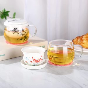Tazza da Tè in <span class=keywords><strong>Vetro</strong></span> Borosilicato 12OZ di Lusso Moderna Fatta a Mano con Filtro in Ceramica Rinforzato Ecologica per Caffè/Tè - Product Image 4