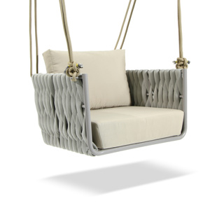 Morden Double Egg Chair Columpio <span class=keywords><strong>colgante</strong></span> de cuerda para interiores y exteriores con cojín de metal para dormitorio y parque - Product Image 6