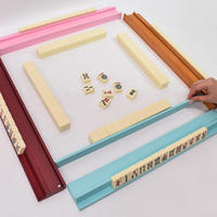 Supports de tuiles de Mahjong en bois colorés de style américain et juif de luxe, design extra large pour 4 joueurs, emballage en boîte en bois