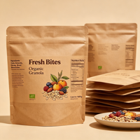 Sacs refermables réutilisables personnalisés en MOPP/VMPET/PE biodégradable de qualité alimentaire, imprimés en sérigraphie, pour noix (noix, pistaches)