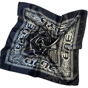 High Quality Fashionable Double <strong>Bandana</strong> <strong>Custom</strong> Satin Square Polyester Scarf with Personalized Logo Print - Product Image 1