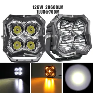 2024 Newest 5 Inch Cube Spot Driving Beam with Amber Backlit Off Road Led Ditch Light for Tacoma for 4runner