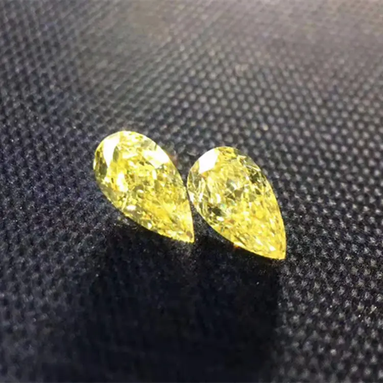 Hot Koop Sgarit Precious Stone Diamond Sieraden Natuurlijke Diamant Geel 0.446ct SI-VS Een Paar Losse Diamant