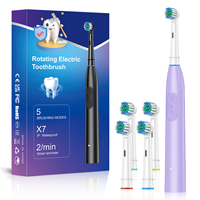 Brosse à dents électrique rotative OEM pour adultes, 5 modes, nettoyage en profondeur, blanchiment des dents, rechargeable, minuteur intelligent de 2 minutes