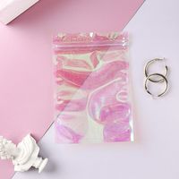Mini bolsa láser para cosméticos, cierre de cremallera de plástico personalizado, embalaje